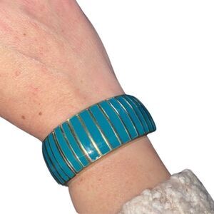 Teal Hinged Bangle/Bracelet